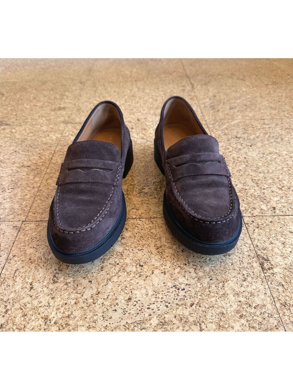 Geox Respira Penny Loafers Women's US 10 EU 40 Brown Suede Italian Leather Shoes